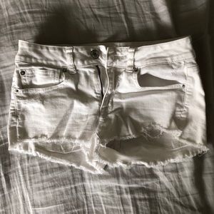 American Eagle white jean shorts